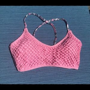 Pink Mesh Bikini Top - D/DD Cup